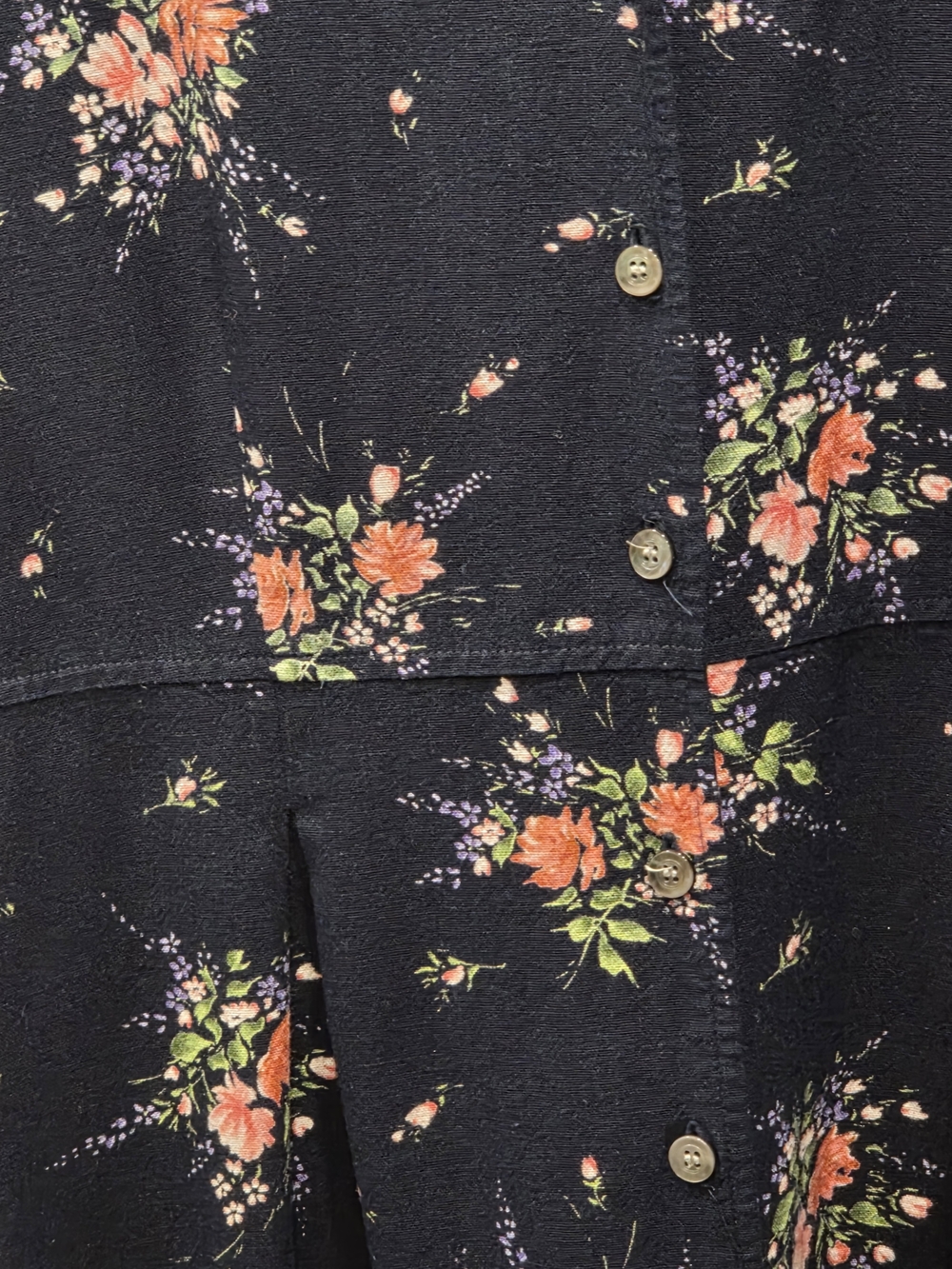 Liz Claiborne Navy Floral Maxi Dress with Button Front - Picture 5 of 10